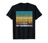 Free DC Washington D.C. Capitol Hill Retro Vintage Skyline T-Shirt