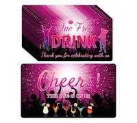 Free Drink Ticket and Enter to Win Coupon Gift Cards - 3.5 x 2 Inch Waterproof Enjoy A Drink On Us for Celebrating Business Wedding Party Raffle Events Bar for Business Party Raffle Events 100 Pack