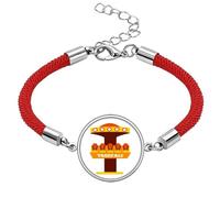 Free Fall Amusement Park Colorful Illustration Lucky Red String Bracelet Rope Bracelet Handmade
