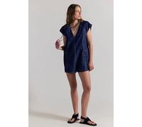Free Fall Denim Romper at Free People in Deep Blue, Size: Medium - female