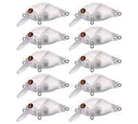 FREE FISHER 25pcs Fishing Crankbait Blanks,Unpainted Fishing Lures Blank Minnow Crankbaits Hard Bait Bodies Set Fishing Treble Hooks Fishing Split Rings DIY Fishing Tackle 6cm 7.2g