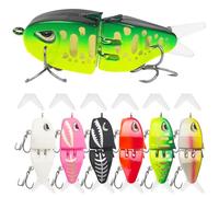 FREE FISHER 6 Pack Mini Glide Baits, Multi Jointed Swimbaits Slow Sinking Raptor Fishing Lure for Bass Pike 0.51in/0.23oz