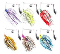 FREE FISHER 6 Pcs Spinner Baits for Bass Fishing, Spinnerbaits Hard Metal Swimbait Multicolor for Bass Pike Trout Salmon