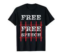 Free - Free Speech Jail Bars: First Amendment Conservative T-Shirt