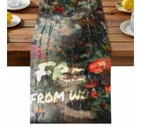 Free from Worry Words Table Runner, Modern Glass Raindrops Style Cotton and Table Linen Runner for Kitchen Dining Home Decor for Party Festival Holiday Decoration Gift 13x120in
