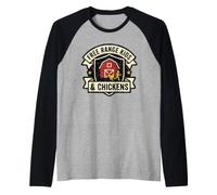 Free Funny Range Kids and Chickens Farm Homestead Life Raglan Baseball Tee