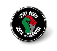 Free Gaza Free Palestine Round Enamel Lapel Pin Backpack Brooches Badge Jewelry Aesthetic Jackets Hats Decor Art