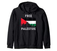 Free Gaza Palestine Flag overlooking Al-Aqsa Zip Hoodie