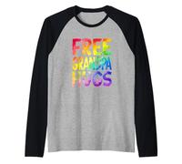 Free Grandpa Hugs LGBT Pride LGBTQ Lesbian Gay Rainbow Raglan Baseball Tee
