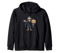 Free Hugs Cartoon Grim Reaper Zip Hoodie