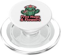 Free Hugs & Flowers Cute Cactus Kawaii Succulent PopSockets PopGrip for MagSafe