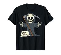 Free Hugs Grim Reaper Funny Pun Scary Halloween Costume Boys T-Shirt