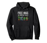 Free Hugs Just Kidding Don't Touch Me Funny Cactus Jokes Pullover Hoodie