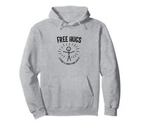 Free Hugs Terms & Conditions Apply Funny Stick Figure Pullover Hoodie, Adult Unisex, Heather Grey, L