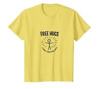 Free Hugs Terms & Conditions Apply Funny Stick Figure T-Shirt, Kids, Lemon, 10 Years