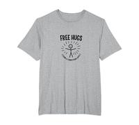 Free Hugs Terms & Conditions Apply Funny Stick Figure T-Shirt, Men's Big and Tall, Heather Grey, 4X Tall
