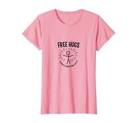 Free Hugs Terms & Conditions Apply Funny Stick Figure T-Shirt, Women, Pink, XL
