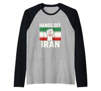 Free Iran Hands Off Iran Flag I Stand With IranT-Shirt Raglan Baseball Tee