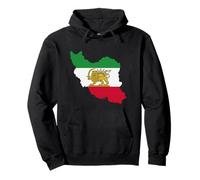 Free Iran Lion and Sun Flag - Persian Heritage Symbol Design Pullover Hoodie