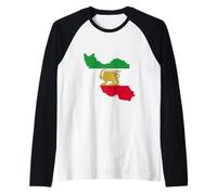 Free Iran Lion and Sun Flag - Persian Heritage Symbol Design Raglan Baseball Tee