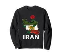 Free Iran Lion and Sun Flag - Persian Heritage Symbol Design Sweatshirt