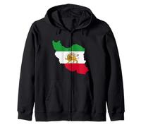 Free Iran Lion and Sun Flag - Persian Heritage Symbol Design Zip Hoodie