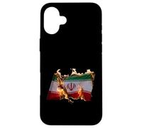 Free Iran Solidarity Protest Fiery Iranian Flag Case for iPhone 16 Plus