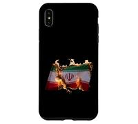 Free Iran Solidarity Protest Fiery Iranian Flag Case for iPhone XS Max
