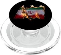 Free Iran Solidarity Protest Fiery Iranian Flag PopSockets PopGrip for MagSafe