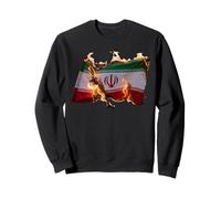 Free Iran Solidarity Protest Fiery Iranian Flag Sweatshirt