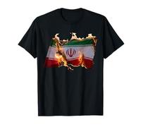 Free Iran Solidarity Protest Fiery Iranian Flag T-Shirt