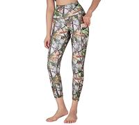 Free Leaper Comfortable Gym Leggings with Pockets Soft Cropped Capri Yoga Pants(Woodstick Printed,XL)