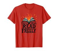 Free Minds Read Freely: Intellectual Freedom Flame T-Shirt, Men, Red, 3XL