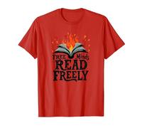 Free Minds Read Freely: Intellectual Freedom Flame T-Shirt, Men, Red, XL