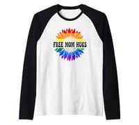 Free Mom Hugs LGBTQ Pride Gay Raglan Baseball Tee