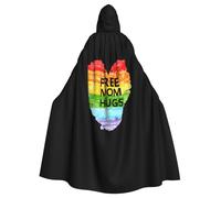 Free Mom Hugs Lgbtq Pride Month Halloween Witch Cloak Unisex Hooded Cloak For Festive Party Costume