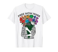 Free Mom Hugs Pride Ally LGBTQ Wildflower Rainbow Flower Mom T-Shirt