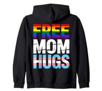 Free Mom Hugs Rainbow Trans Ally LGBTQ Pride Parade Support Zip Hoodie