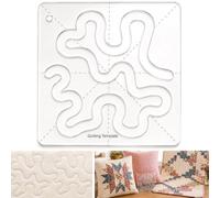 Free-Motion Quilting Ruler Template, Professional Acrylic Meander Stipple Ruler for Sewing Machine, Clear Precision Quilting Stencil for Textile Design and DIY Patchwork