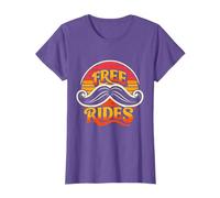 Free Moustache Rides Funny Retro Graphic for Beard Lovers T-Shirt