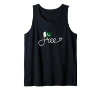 Free Pakistan Flag - Pakistani Freedom Word Art Tank Top