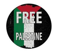 Free Palestine 9x9 Inch Round Metal Tin Sign Customized Men Garage Room Wall Decor Metal Plaque National Flag Nautical Gifts Tin Signs for Laundry