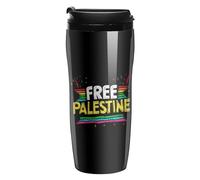 Free Palestine Cute Coffee Cup Travel Mug with Leakproof Lid Double Wall Tumbler Water Bottle 350ml