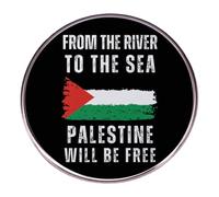 Free Palestine Enamel Pin From River to the Sea Palestine Will Be Free Round Button Badge Brooch Metal Alloy Badge Flag Badge Round Badges Flag Emblem Brooch Freedom&peace