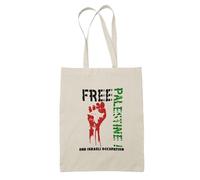 Free Palestine End Israeli Occupation Tote Bag - Natural - Peaceful Quotation Printed Solidarity Bag For Men And Women - Customised Tote Bag for Activists Supporters