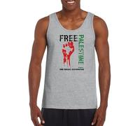 Free Palestine End Israeli Occupation Vest - Men - M - Sports Grey - Peaceful Quotation Printed Undershirt for Men and Women - Customised Unisex Vest for Activists Supporters