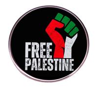 Free Palestine Fist Enamel Brooch Pin Palestine Badges Button Pin Round Palestinian National Flag Lapel Pin Palestine Fist Pin Patriotic Support Decoration