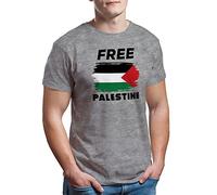 Free Palestine Flag Free Gaza Palestinian Men's T-Shirt for Mens Grey