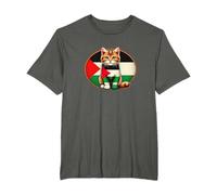 Free Palestine Flag Palestinian Cat Gaza Tee, Support Peace T-Shirt