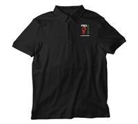 Free Palestine Flag Polo Shirt - Black - Mens - 4XL - Stand with Gaza Supportive T-Shirt - Hand with Fist Palestinian Freedom Tee - Gifts for Human Rights Activists